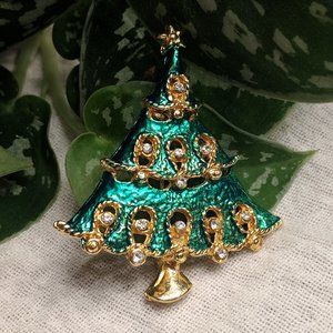 Vintage Christmas Tree Brooch
